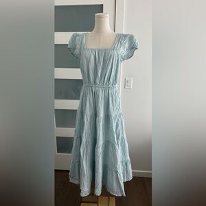& Other Stories Baby Blue Cottage Core Maxi Dress